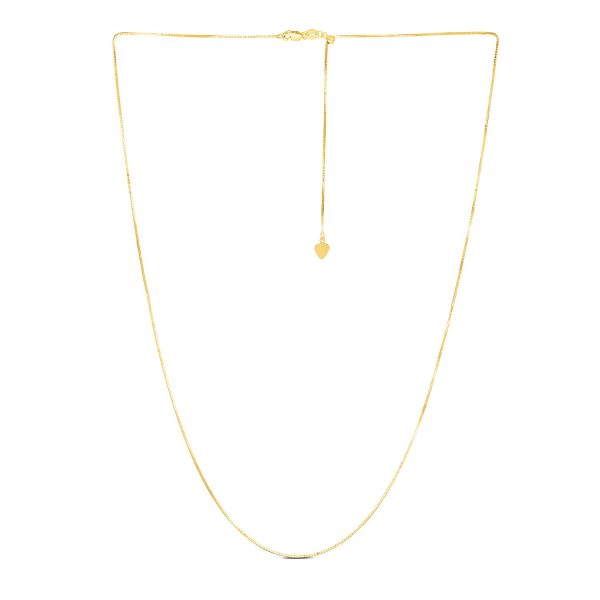 14k Yellow Gold Adjustable Box Chain 0.7mm