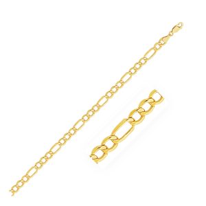 5.4mm 14k Yellow Gold Lite Figaro Chain