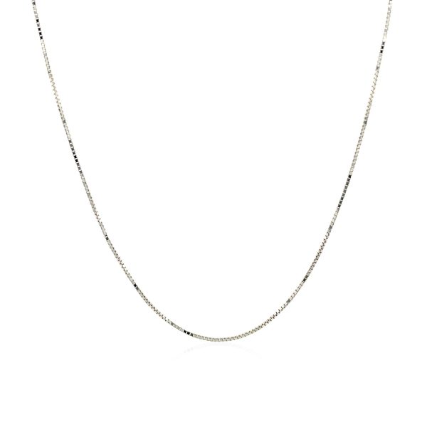 14k White Gold Classic Box Chain 0.6mm