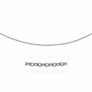 3.5mm 14k White Gold Pendant Chain with Textured Links