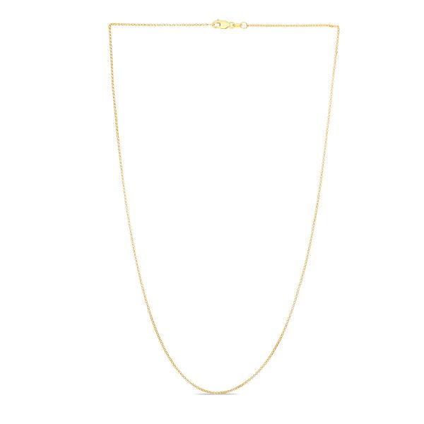 14k Yellow Gold Diamond Cut Rolo Chain 1.1mm