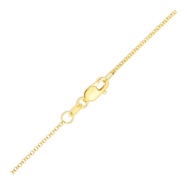 14k Yellow Gold Diamond Cut Rolo Chain 1.1mm