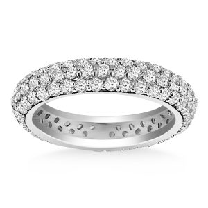 14k White Gold Cupola Round Diamond Eternity Ring in 14k White Gold