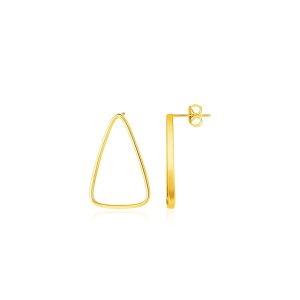 14k Yellow Gold Polished Open Triangle Post Earrings