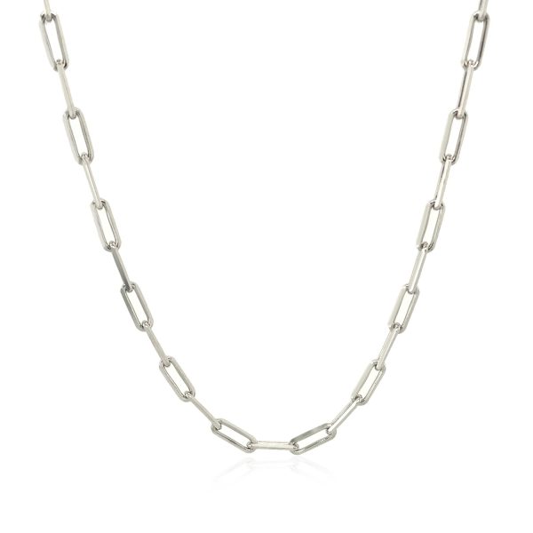 14K White Gold Paperclip Chain (2.5mm)