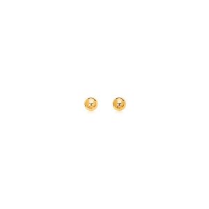 14k Yellow Gold Polished Round Stud Earrings