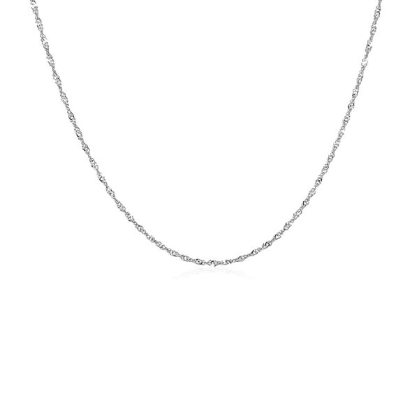 14k White Gold Singapore Chain 1.0mm