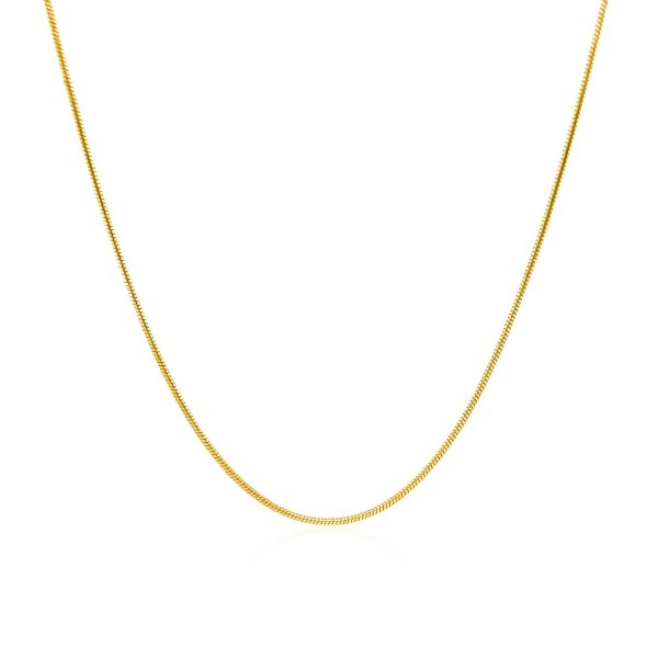 14k Yellow Gold Round Snake Chain 0.9mm