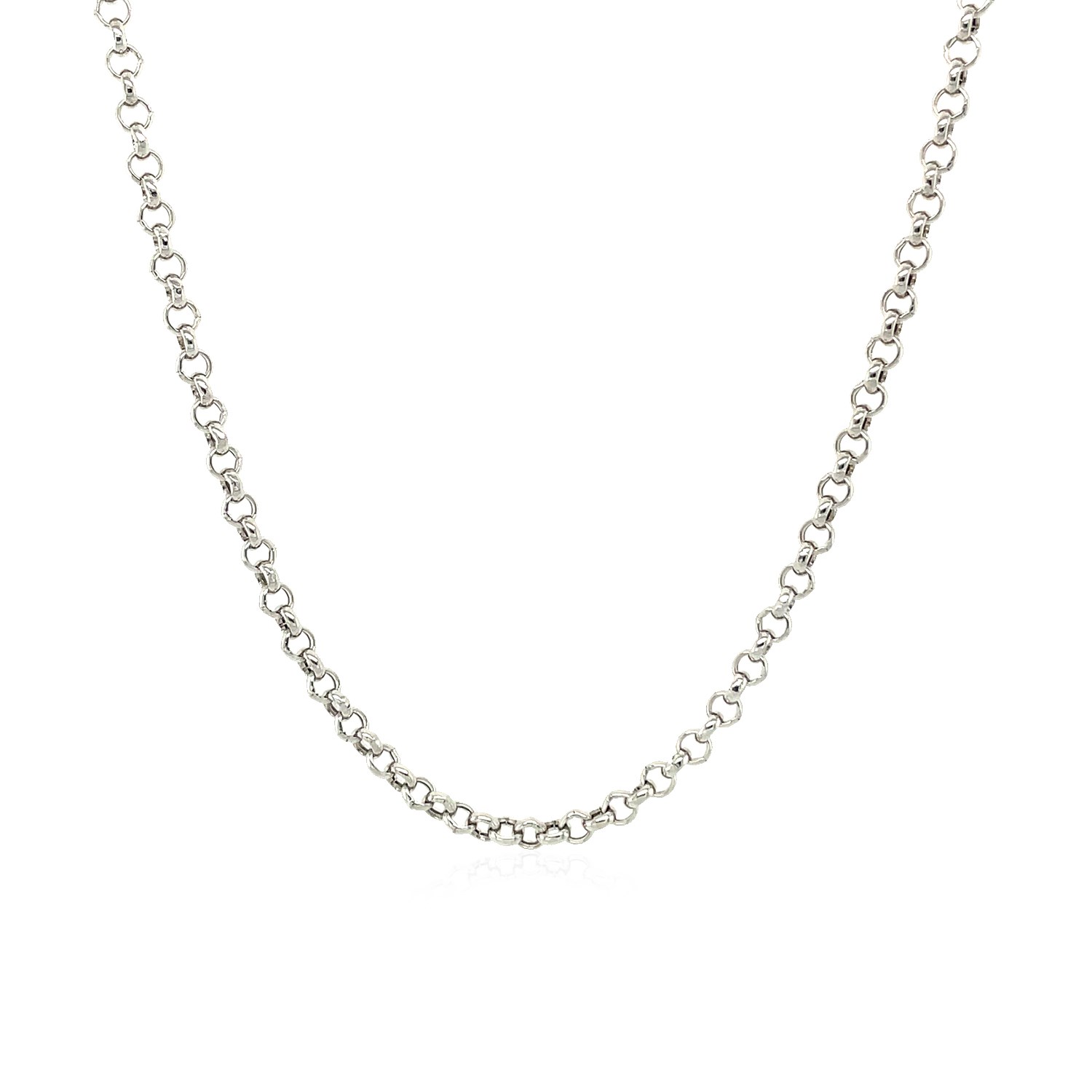 2.3mm 14k White Gold Rolo Chain - Gold Buyers Near Me