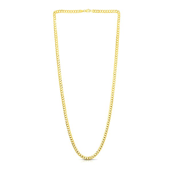 4.7mm 14k Yellow Gold Solid Curb Chain