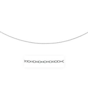 2.5mm 14k White Gold Pendant Chain with Textured Links