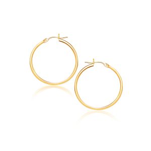 14k Yellow Gold Polished Hoop Earrings (40 mm)