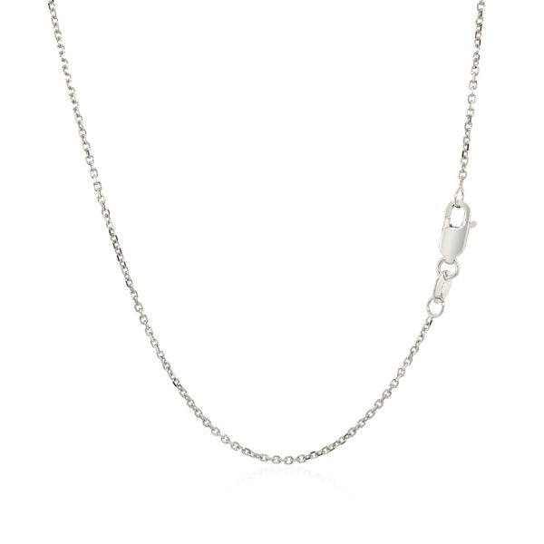 14k White Gold Diamond Cut Cable Link Chain 1.1mm