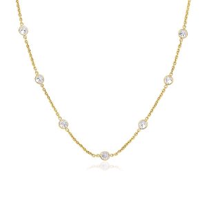 14k Yellow Gold CZ By the Yard Long Links