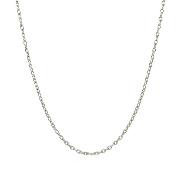 14k White Gold Round Cable Link Chain 1.5mm