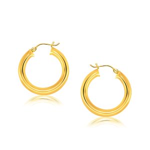 14k Yellow Gold Polished Hoop Earrings (30 mm)