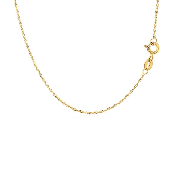 14k Yellow Gold Singapore Chain 1.0mm