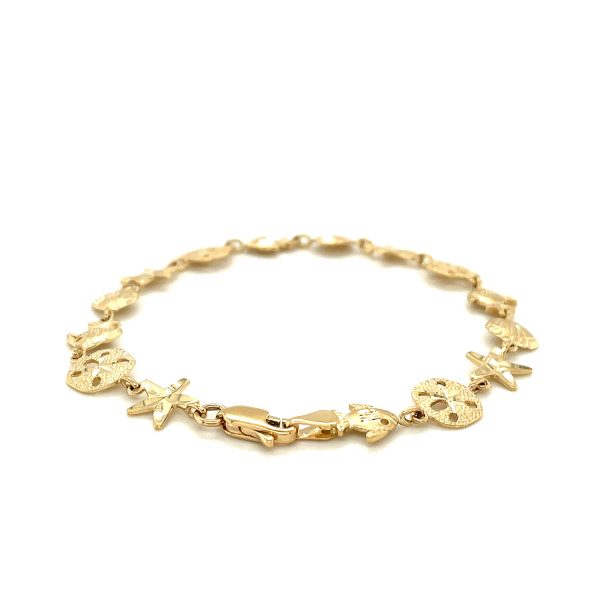 14k Yellow Gold Sea Life Bracelet
