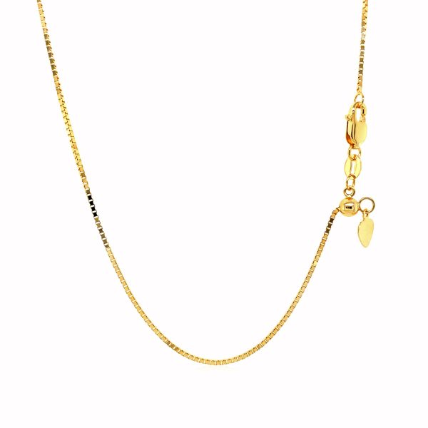 14k Yellow Gold Adjustable Box Chain 0.85mm