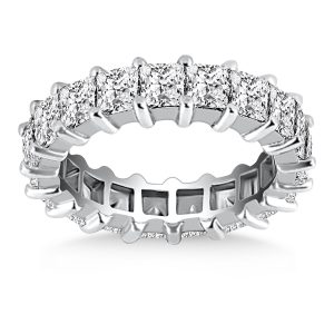 14k White Gold Common Prong Princess Cut Diamond Eternity Ring