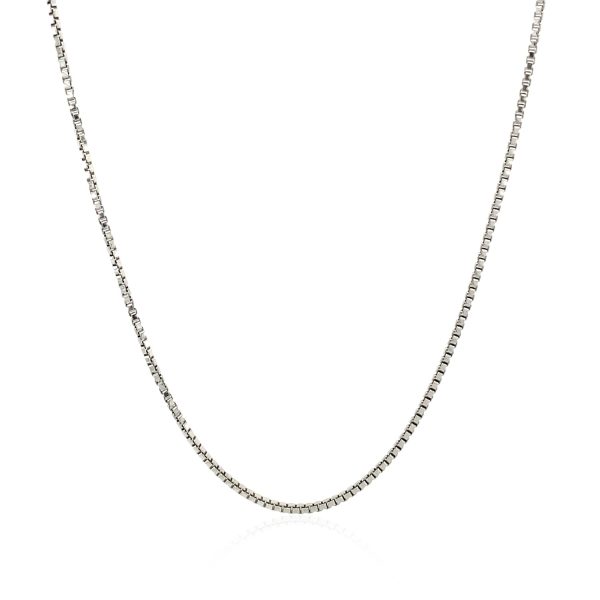 Sterling Silver Rhodium Plated Box Chain 1.1mm