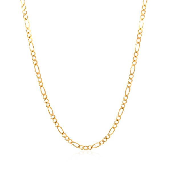 10k Yellow Gold Solid Figaro Chain 1.9mm