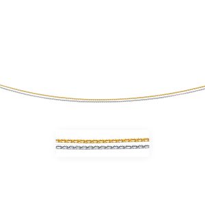 14k Two-Tone Double Strand Cable Pendant Chain 1.1mm