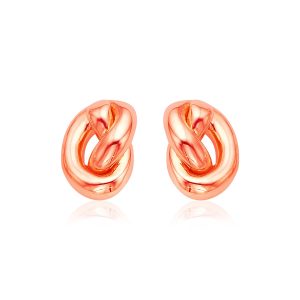 14k Rose Gold Polished Knot Earrings