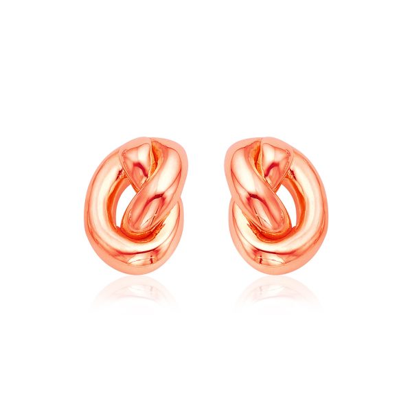 14k Rose Gold Polished Knot Earrings