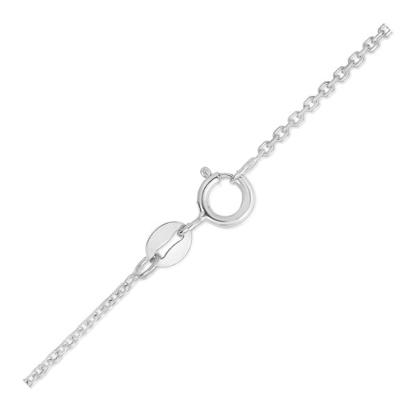 14k White Gold Diamond Cut Cable Link Chain 1.1mm