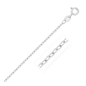 14k White Gold Faceted Cable Link Chain 1.3mm