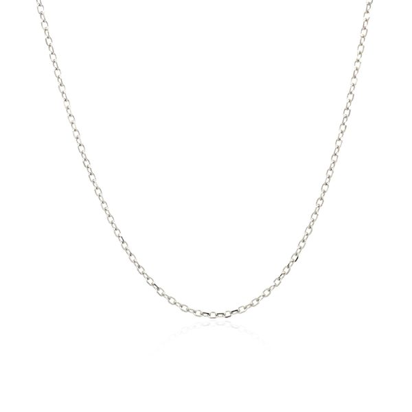 14k White Gold Faceted Cable Link Chain 1.3mm