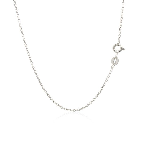 14k White Gold Faceted Cable Link Chain 1.3mm