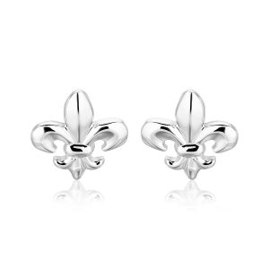 Sterling Silver Fluer De Lis Earrings