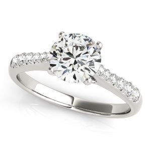 14k White Gold Round Cut Diamond Engagement Ring (1 5/8 cttw)