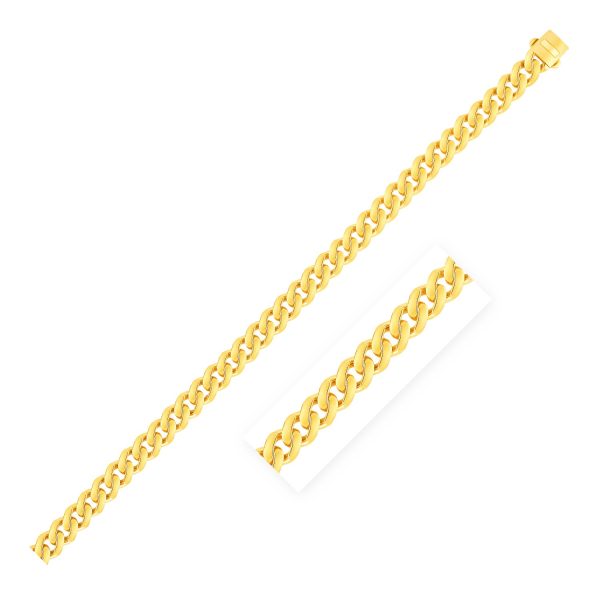 14k Yellow Gold Polished Miami Cuban Chain Bracelet