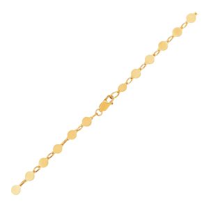 14k Yellow Gold Bracelet with Polished Circles