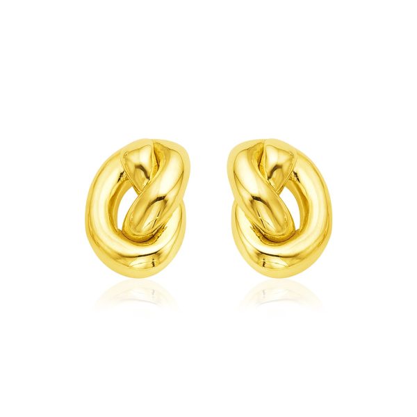 14k Yellow Gold Polished Knot Earrings