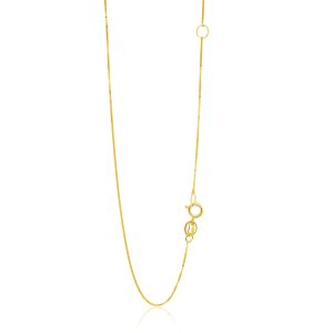 14k Yellow Gold Adjustable Box Chain 0.6mm