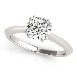 14k White Gold Double Prong Set Solitaire Diamond Engagement Ring (1 cttw)