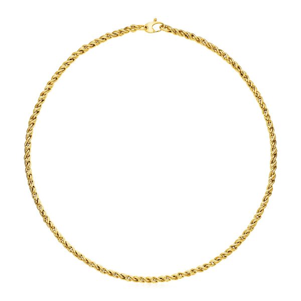 14k Yellow Gold 17 inch Braid Link Necklace