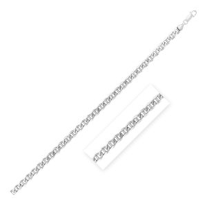 Sterling Silver Rhodium Plated Mariner Chain 6.0mm