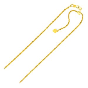 Sterling Silver in Yellow Finish 1.5mm Adjustable Sparkle Chain