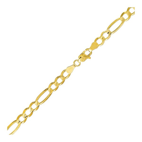 2.6mm 10k Yellow Gold Link Figaro Bracelet