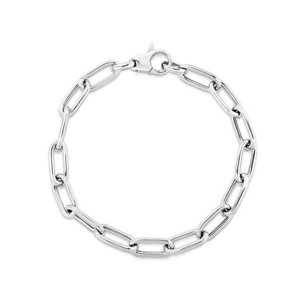 Sterling Silver Wide Paperclip Chain Bracelet