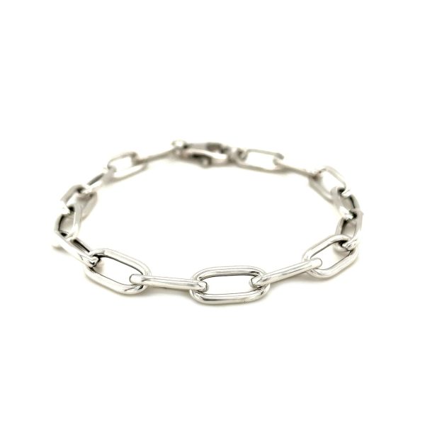 Sterling Silver Wide Paperclip Chain Bracelet