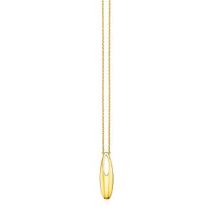 14k Yellow Gold Necklace with Oval Pendant