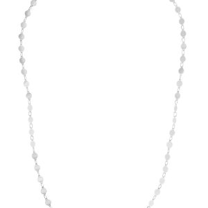 14k White Gold Necklace with Polished Circles