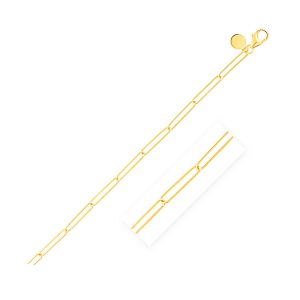 14k Yellow Gold Wire Paperclip Bracelet (2.7mm)