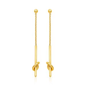 14k Yellow Gold Dangle Earrings with Knots